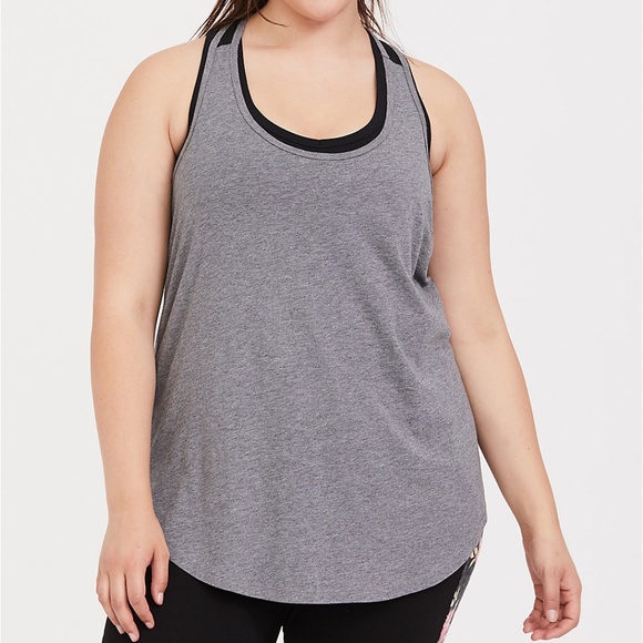 torrid Tops - Torrid 3X Tank Top Tee Grey Active Mesh Plus